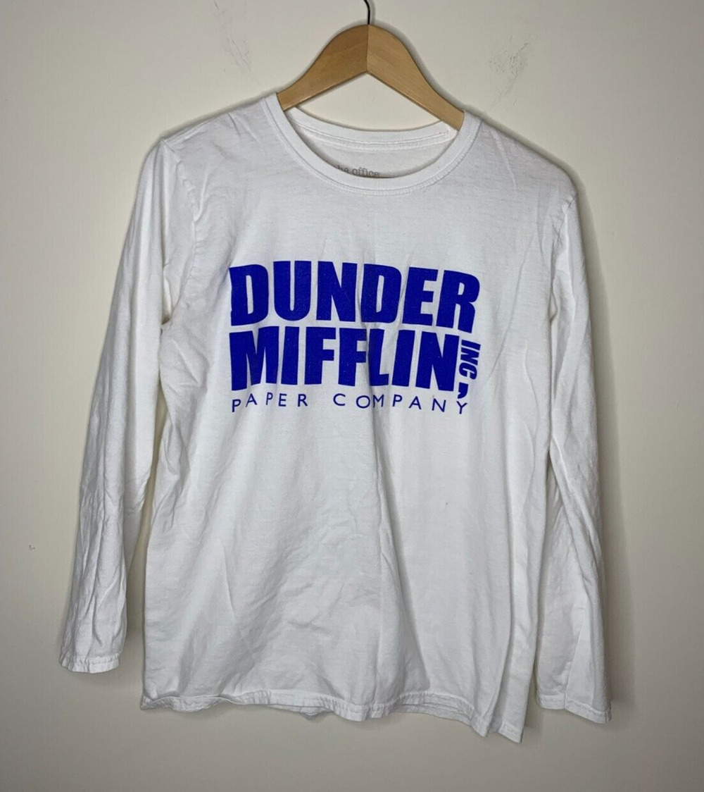The Office Dunder Mifflin Paper Company Inc Mens Medium White Long Sleeve
